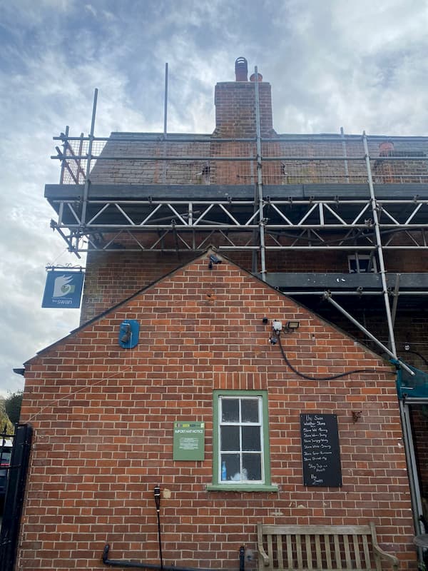 Chimney now clear of scaffolding.