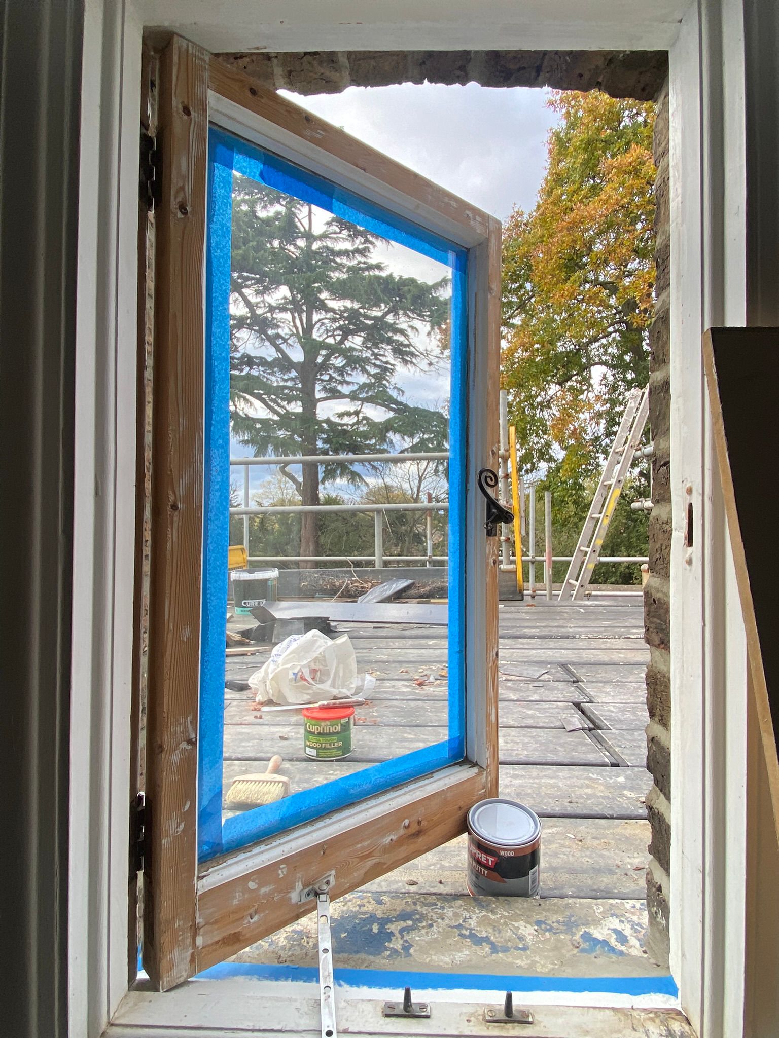 Bedroom window dtripped and ready for painting.