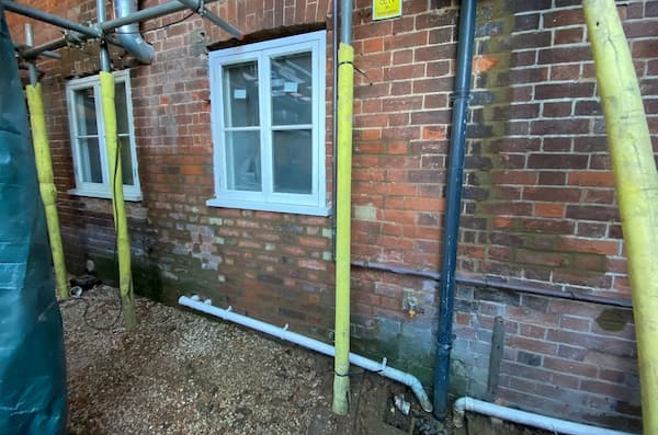 Areas of The Kitchen wall have been repointed