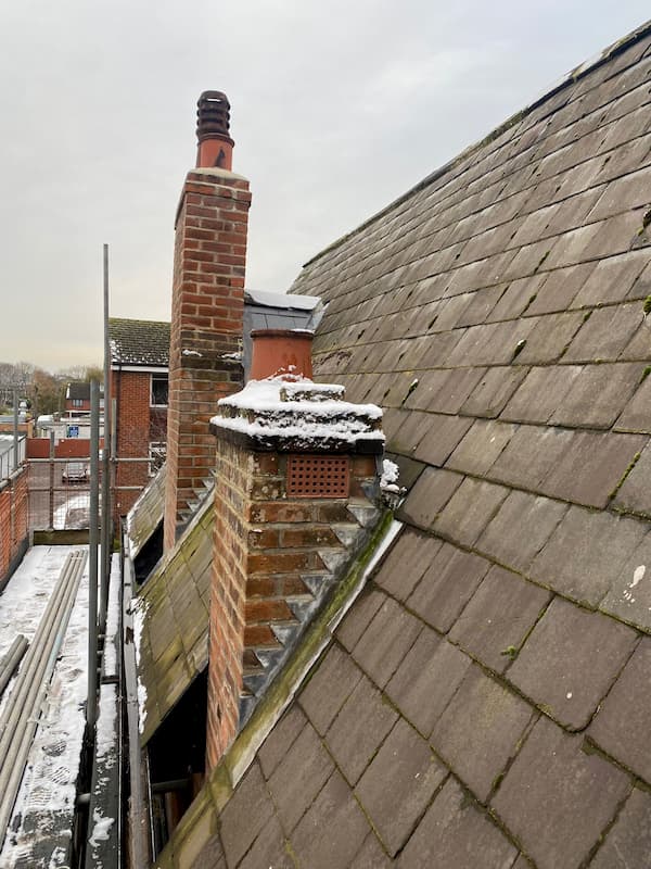 The roof slates all sorted out now on the main roof that is visible from The Courtyard.