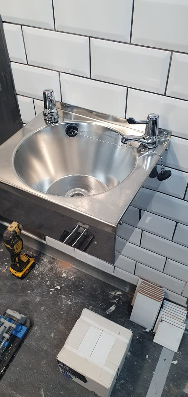Newly installed sink