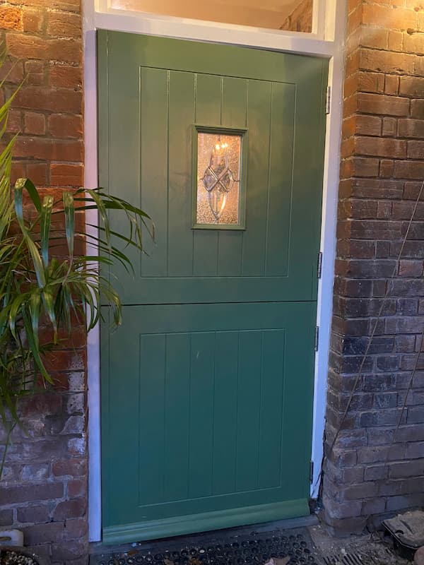 Door re-painted looking spick and span.