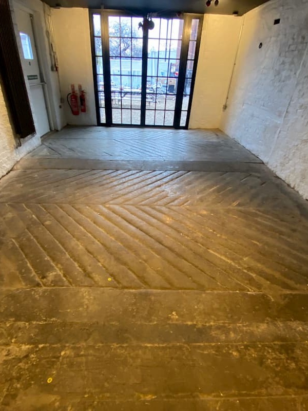 The floor in The Coach House has been swept and readied for the first stage.