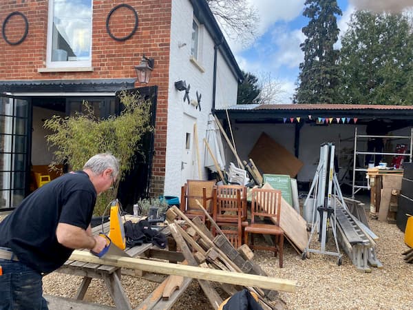 The guys at work in The Courtyard.