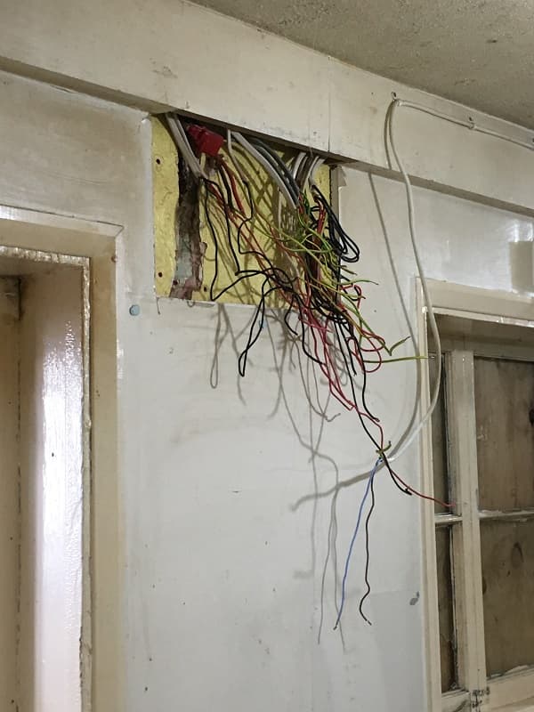 Significant amount of wiring was pulled out in the kitchen