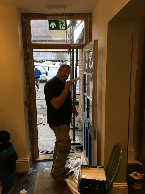 Whilst painting the side door