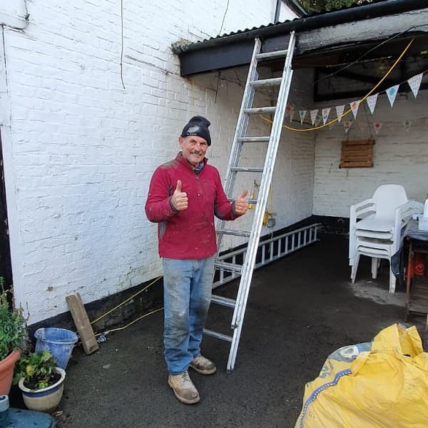 John was a happy bunny when he had finished the lean-to roof repairs