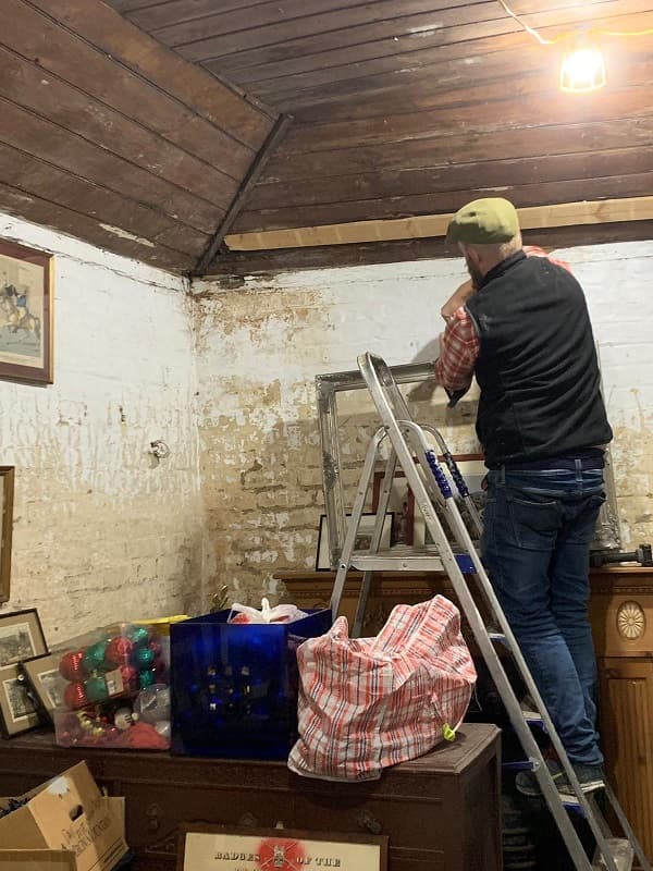 Removing unused stuff into the disused bedrooms in the pub