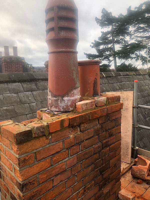 Half way through capping the chimney