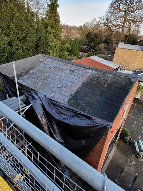 Coach House roof minus the usual protective tarpaulin