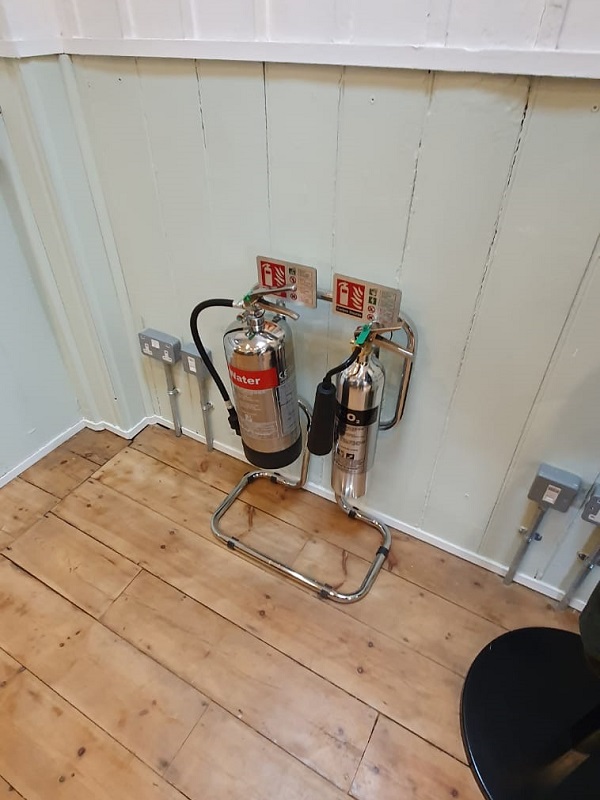 New fire extinguishers in the School House