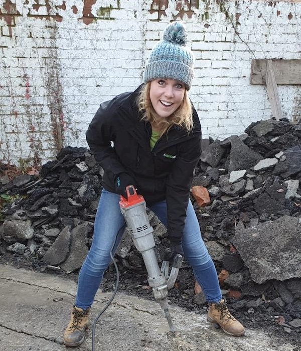Lexie goetting stuck in with a jack hammer