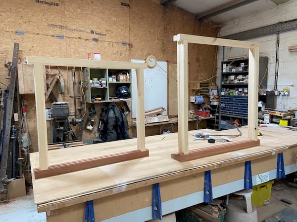 Another shot of the two frames in the workshop