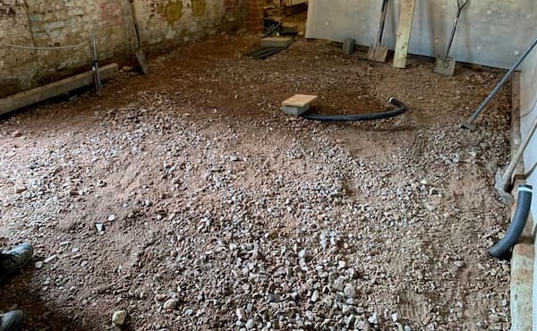 The Kitchen floor now ready for concreting