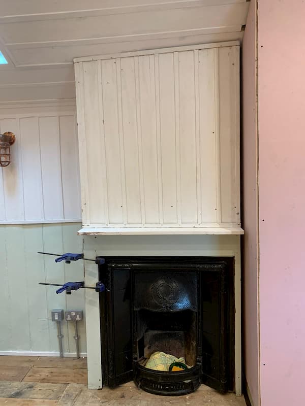 The chimney breast back as it was