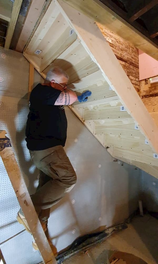 Finishing off the stairs