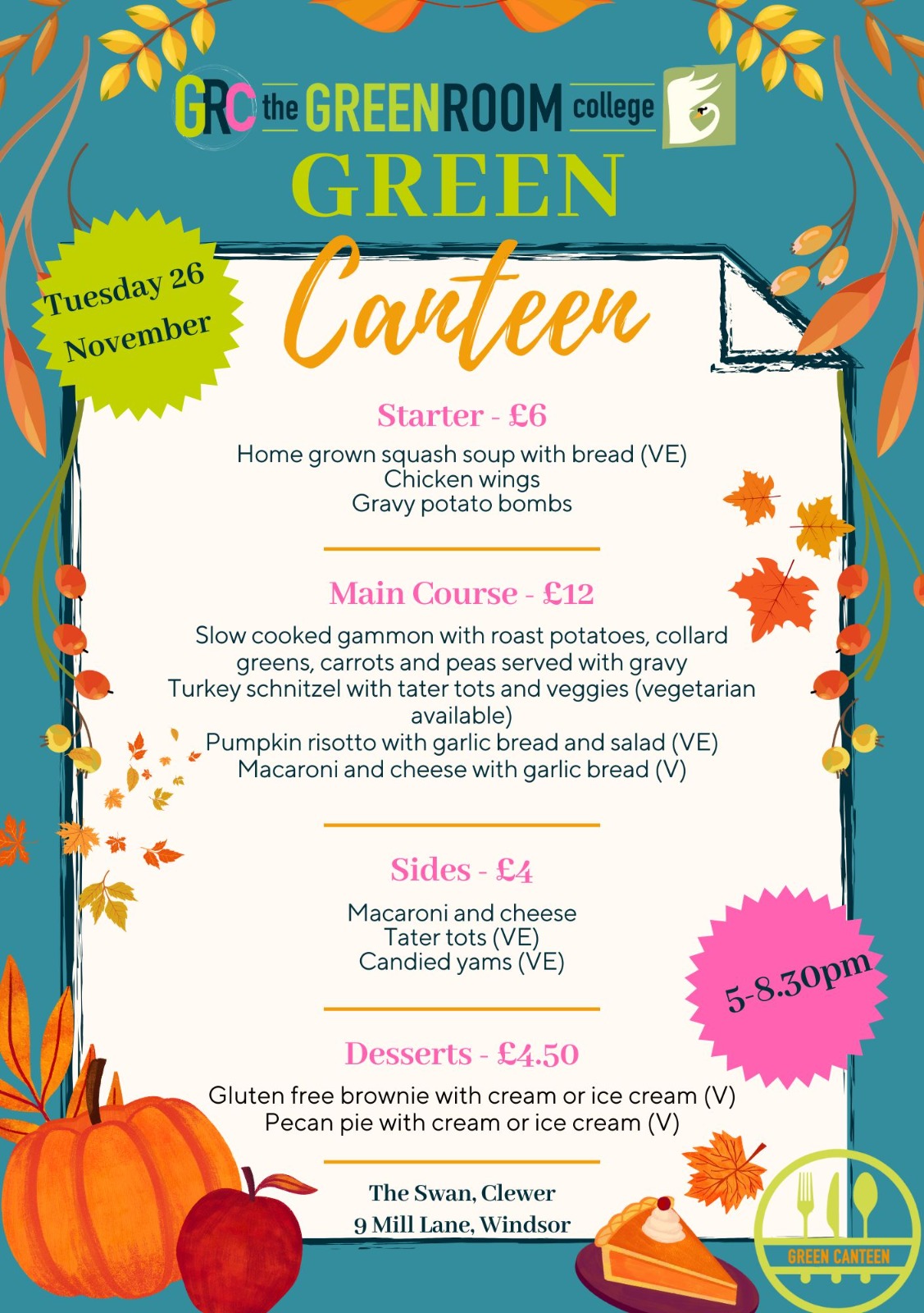 Green Canteen Menu