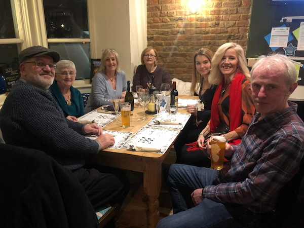 Table of Swan regulars munching away