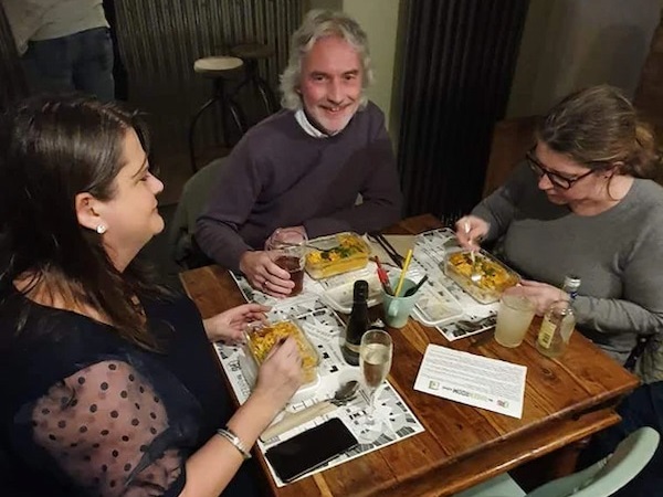 Happy table eating excellent food